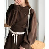 カジュアルなのにちゃんと女っぽ♪胸元刺繍が映える。クロップド丈裏毛スウェット | Classical Elf | 詳細画像30