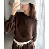 カジュアルなのにちゃんと女っぽ♪胸元刺繍が映える。クロップド丈裏毛スウェット | Classical Elf | 詳細画像31