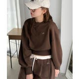 カジュアルなのにちゃんと女っぽ♪胸元刺繍が映える。クロップド丈裏毛スウェット | Classical Elf | 詳細画像32