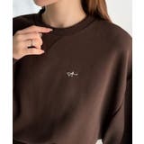 カジュアルなのにちゃんと女っぽ♪胸元刺繍が映える。クロップド丈裏毛スウェット | Classical Elf | 詳細画像35