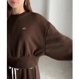 カジュアルなのにちゃんと女っぽ♪胸元刺繍が映える。クロップド丈裏毛スウェット | Classical Elf | 詳細画像38