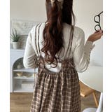 微起毛素材で秋冬にぴったり♪チェック柄ダブルストラップバックリボンキャミワンピ | Classical Elf  | 詳細画像17 