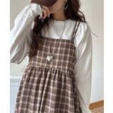 微起毛素材で秋冬にぴったり♪チェック柄ダブルストラップバックリボンキャミワンピ | Classical Elf  | 詳細画像19 
