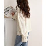 甘すぎない、透け感フェミニン。透かし編みキャンディスリーブ配色メロウトップス | Classical Elf  | 詳細画像11 