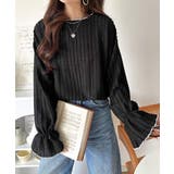 甘すぎない、透け感フェミニン。透かし編みキャンディスリーブ配色メロウトップス | Classical Elf  | 詳細画像14 