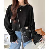 甘すぎない、透け感フェミニン。透かし編みキャンディスリーブ配色メロウトップス | Classical Elf  | 詳細画像17 