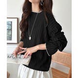 甘すぎない、透け感フェミニン。透かし編みキャンディスリーブ配色メロウトップス | Classical Elf  | 詳細画像19 