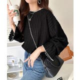 甘すぎない、透け感フェミニン。透かし編みキャンディスリーブ配色メロウトップス | Classical Elf  | 詳細画像2 