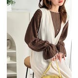 甘すぎない、透け感フェミニン。透かし編みキャンディスリーブ配色メロウトップス | Classical Elf  | 詳細画像30 