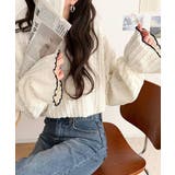 甘すぎない、透け感フェミニン。透かし編みキャンディスリーブ配色メロウトップス | Classical Elf  | 詳細画像5 