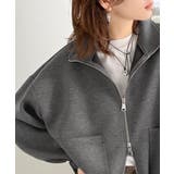 チャコール | 360度美フォルムを操る。ビッグポケット裾ドロストダブルジップダンボール素材ジャ… | Classical Elf 