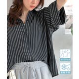 ネイビーストライプ | 【接触冷感 イージーケア機能付き】さらっと着るだけ、こなれ完成。オーバーサイズロ… | Classical Elf 