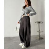 履くだけで“美脚バランス”完成！配色ウエストで差がつく、裏毛スウェットカーブパン… | Classical Elf  | 詳細画像25 