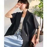 ブラック | 纏うだけで上品見え。リネンライクドルマンスリーブテーラードダブルジャケット(半袖… | Classical Elf