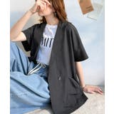 纏うだけで上品見え。リネンライクドルマンスリーブテーラードダブルジャケット(半袖… | Classical Elf | 詳細画像11