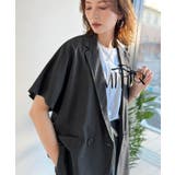 纏うだけで上品見え。リネンライクドルマンスリーブテーラードダブルジャケット(半袖… | Classical Elf | 詳細画像14