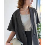 纏うだけで上品見え。リネンライクドルマンスリーブテーラードダブルジャケット(半袖… | Classical Elf | 詳細画像17