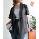 纏うだけで上品見え。リネンライクドルマンスリーブテーラードダブルジャケット(半袖… | Classical Elf | 詳細画像18