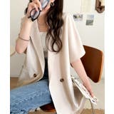 纏うだけで上品見え。リネンライクドルマンスリーブテーラードダブルジャケット(半袖… | Classical Elf | 詳細画像19