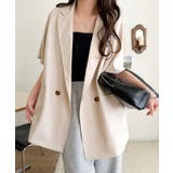 纏うだけで上品見え。リネンライクドルマンスリーブテーラードダブルジャケット(半袖… | Classical Elf | 詳細画像20