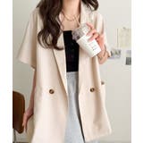 纏うだけで上品見え。リネンライクドルマンスリーブテーラードダブルジャケット(半袖… | Classical Elf | 詳細画像21