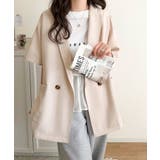 纏うだけで上品見え。リネンライクドルマンスリーブテーラードダブルジャケット(半袖… | Classical Elf | 詳細画像22