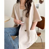 纏うだけで上品見え。リネンライクドルマンスリーブテーラードダブルジャケット(半袖… | Classical Elf | 詳細画像23