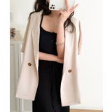 纏うだけで上品見え。リネンライクドルマンスリーブテーラードダブルジャケット(半袖… | Classical Elf | 詳細画像24