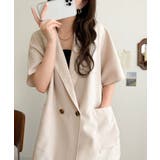 纏うだけで上品見え。リネンライクドルマンスリーブテーラードダブルジャケット(半袖… | Classical Elf | 詳細画像28