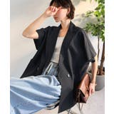 纏うだけで上品見え。リネンライクドルマンスリーブテーラードダブルジャケット(半袖… | Classical Elf | 詳細画像6