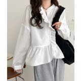 ふわっと華やかシルエット美人♪柄アソートフリルデザインブラウス | Classical Elf  | 詳細画像4 