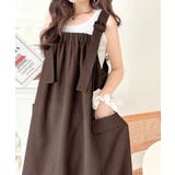 重ね着が楽しい♪着回し自在◎リネンライク素材胸元ギャザー＆ポケット使いAラインジ… | Classical Elf  | 詳細画像33 