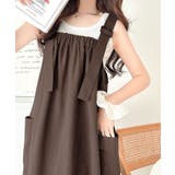 重ね着が楽しい♪着回し自在◎リネンライク素材胸元ギャザー＆ポケット使いAラインジ… | Classical Elf  | 詳細画像34 