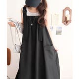 重ね着が楽しい♪着回し自在◎リネンライク素材胸元ギャザー＆ポケット使いAラインジ… | Classical Elf  | 詳細画像5 