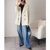 さらっと羽織る、立体の表情。サッカー素材ダブルテーラードジャケット(長袖) | Classical Elf | 詳細画像7