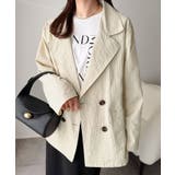 さらっと羽織る、立体の表情。サッカー素材ダブルテーラードジャケット(長袖) | Classical Elf | 詳細画像3