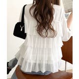 重ねてる風、が今っぽい。ビスチェ風チュールフリルドッキングTシャツ（半袖） | Classical Elf  | 詳細画像6 