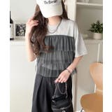 重ねてる風、が今っぽい。ビスチェ風チュールフリルドッキングTシャツ（半袖） | Classical Elf  | 詳細画像32 