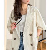 アイボリー | 上品なシボ感とストライプ柄が、洗練された都会的な印象に。サッカー素材ダブルテーラ… | Classical Elf