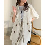 上品なシボ感とストライプ柄が、洗練された都会的な印象に。サッカー素材ダブルテーラ… | Classical Elf | 詳細画像8