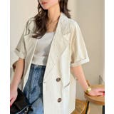 上品なシボ感とストライプ柄が、洗練された都会的な印象に。サッカー素材ダブルテーラ… | Classical Elf | 詳細画像13