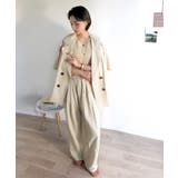 上品なシボ感とストライプ柄が、洗練された都会的な印象に。サッカー素材ダブルテーラ… | Classical Elf | 詳細画像15