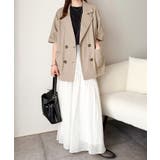 上品なシボ感とストライプ柄が、洗練された都会的な印象に。サッカー素材ダブルテーラ… | Classical Elf | 詳細画像30