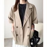 上品なシボ感とストライプ柄が、洗練された都会的な印象に。サッカー素材ダブルテーラ… | Classical Elf | 詳細画像34