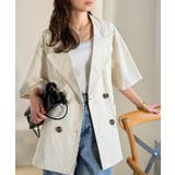 上品なシボ感とストライプ柄が、洗練された都会的な印象に。サッカー素材ダブルテーラ… | Classical Elf | 詳細画像1