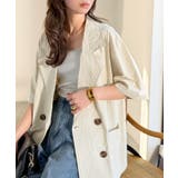 上品なシボ感とストライプ柄が、洗練された都会的な印象に。サッカー素材ダブルテーラ… | Classical Elf | 詳細画像5