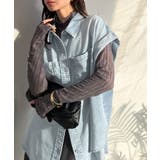 羽織るだけで垢抜け確実♪華奢見え抜群 フレンチスリーブデニムシャツ（半袖） | Classical Elf  | 詳細画像10 