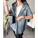 羽織るだけで垢抜け確実♪華奢見え抜群 フレンチスリーブデニムシャツ（半袖） | Classical Elf  | 詳細画像15 