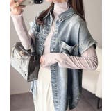 羽織るだけで垢抜け確実♪華奢見え抜群 フレンチスリーブデニムシャツ（半袖） | Classical Elf  | 詳細画像18 