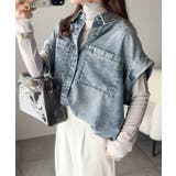 羽織るだけで垢抜け確実♪華奢見え抜群 フレンチスリーブデニムシャツ（半袖） | Classical Elf  | 詳細画像19 